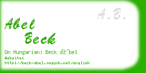 abel beck business card